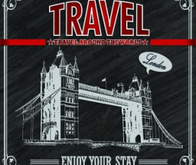 Vintage style Travel poster design vector 02