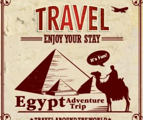 Vintage style Travel poster design vector 04