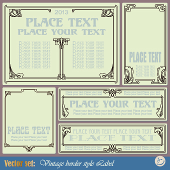 Vintage border style design vector 01