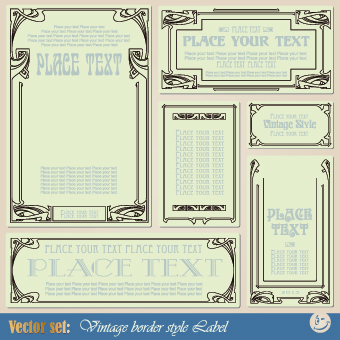 Vintage border style design vector 03