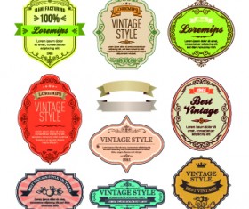 Vintage Style labels vector set 01
