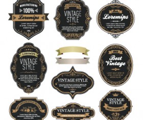 Vintage Style labels vector set 02