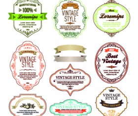 Vintage Style labels vector set 03