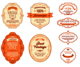 Vintage Style labels vector set 04