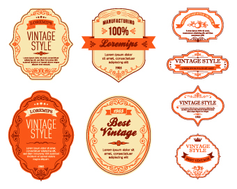 Vintage Style labels vector set 04