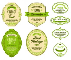 Vintage Style labels vector set 05