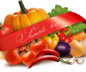 Vivid Vegetables design vector 02