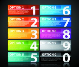 Website numbered Buttons vector 02