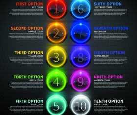 Website numbered Buttons vector 03