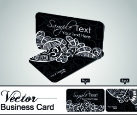 Color floral business cards vector 01