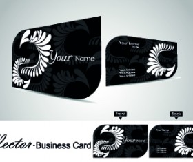 Color floral business cards vector 04