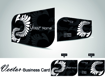 Color floral business cards vector 04