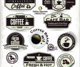 Vintage cafe bar and restaurant labels 01