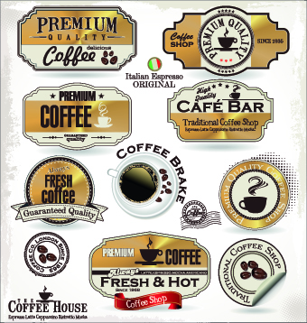 Vintage cafe bar and restaurant labels 03