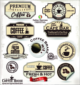 Vintage cafe bar and restaurant labels 04