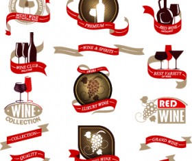 Various Food Label vector set 01