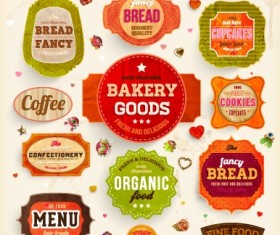 Various Food Label vector set 05