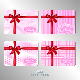Pink gift card vector 01