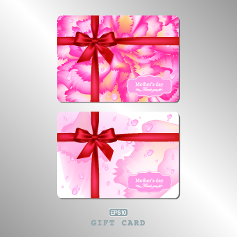 Pink gift card vector 02