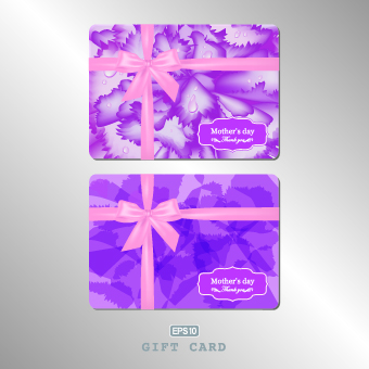Pink gift card vector 03