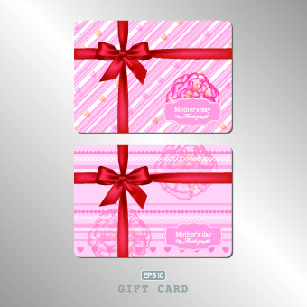 Pink gift card vector 04
