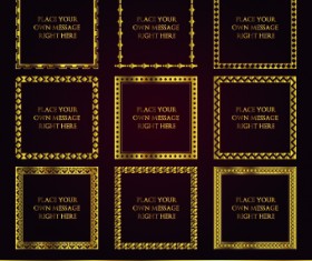 Gold frame vector set 01