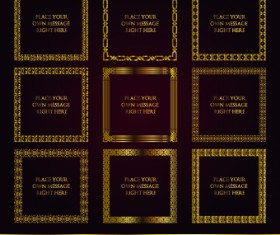 Gold frame vector set 02
