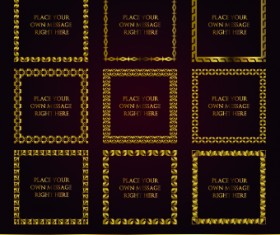 Gold frame vector set 03