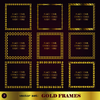 Gold frame vector set 03