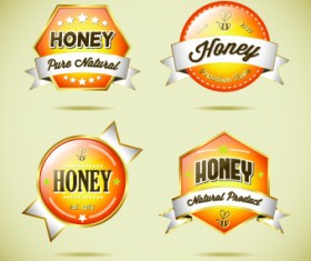 Honey labels vector 02