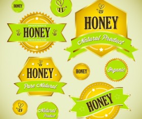 Honey labels vector 05