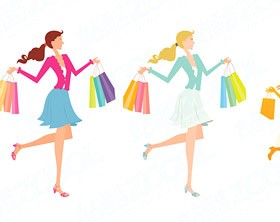 Fashion shopping women Vector