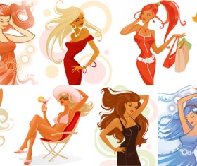 Elements of fashion women 02 Vector