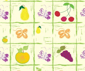 Hand painted fruit background vector
