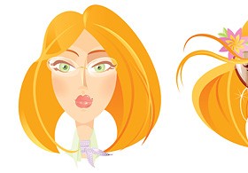 Fashionable female head Vector