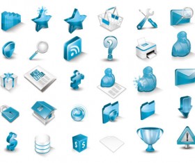 Blue 3D Icon vector