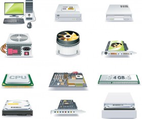 Computer and accessories Icon vector