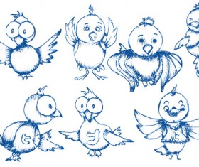 Hand-painted Twitter Icon vector