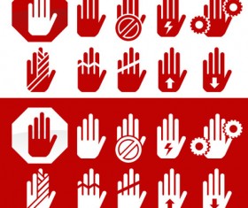 Hand warning icon vector