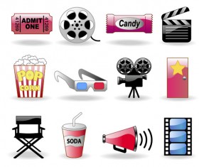 Shiny film icon vector