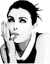 Finger sucking and beautiful girl Vector