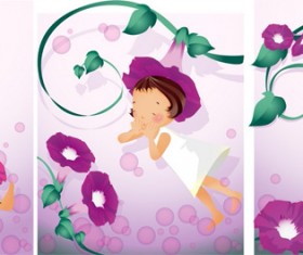 Decorative pattern background 03 set vector graphic