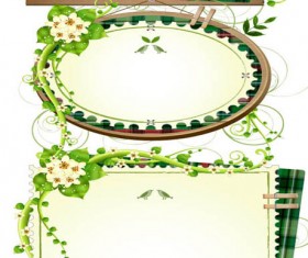 green rattan edge text frames vector