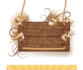 Wood photo frame vector
