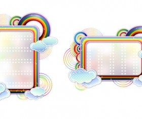 Rainbow clouds border vector