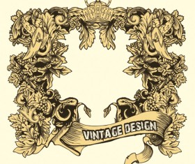 Ornate retro frame vector