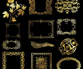 Golden Border Floral vector