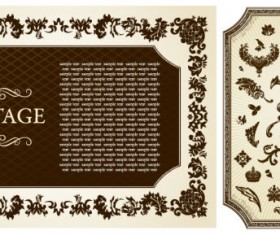 Antique floral frame vector