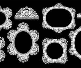Antique floral frame vector