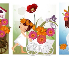 Plant flowers text vector